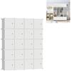 Froadp Armadio in plastica, 20 scomparti, sistema di scaffalature a incastro, scarpiera con porte, per vestiti e libri (lattiginoso, 145 x 37 x 178 cm)