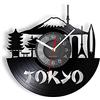 AVJERA Orologio da Parete 12 Pollici Giapponese Tokyo Cityscape Vinile LP Orologio da Parete Capitale del Giappone Punti di Riferimento Skyline riproposto Orologio da Parete Decorazione da Parete
