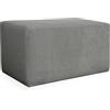 Deshome - Pouf poggiapiedi divano 83x43x44 cm stoffa idrorepellente effetto velluto: Pouf design moderno divano soggiorno camera da letto Puff poggiapiedi Pouffe salotto Demetra Grigio scuro