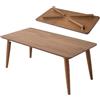 EMOOR Tavolino Pieghevole in Legno Rettangolare-Grande (105 x 52 cm) Noce, Tavolino Basso da Terra Piccoli Spazi Minimalista Tatami Giapponese