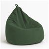 chilly pilley® pouf a sacco in velluto a coste con imbottitura in EPS - cuscino del sedile, cuscino da gioco, molti colori, 65x85 verde scuro