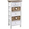 GICOS SRL Gicos Mobile cassettiera legno bianco anticato 5 cassetti bianco/marrone pomello cuore 37x29x83 shabby chic