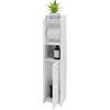 HUOLE Mobiletto Bagno Salvaspazio in Plastica 4 Altezze Porta Rotolo Carta Igienica da Terra | Organizer Bagno, Cucina, Dispensa, Lavanderia-15 * 17 * 76 cm-bianco