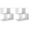 Homgoday Comodini Set di 2 tavolini bianchi 50 x 30 x 51,5 cm agglomerati, tavolino con scomparti aperti, armadio laterale di stoccaggio, comodino per camera da letto, soggiorno, ufficio