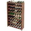 Lenmar, Scegli il tuo colore, RW-3-63, portabottiglie in legno, 118 x 72 x 26,5 cm, per 63 bottiglie, 9 sdraii, naturale, marrone, antigrazite portabottiglie per vino, autoportante, stoccaggio per