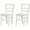 Vicentini arreda SET 2 SEDIE IN LEGNO SHABBY CHIC BIANCO MIKY SEDUTA LEGNO