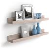 Mobili Fiver, Coppia Mensole portafoto-quadri First, 80 cm, Olmo Perla, 80 cmx13 cmx8 cm, Nobilitato, Mensole da muro per Camera, Ingresso, Soggiorno, Ufficio, Made in Italy