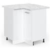 Vicco Mobile ad angolo cucina R-Line, Bianco lucido, 75.6 cm | Collega due lati della cucina · Piano di lavoro incl. · Piedini regolabili in altezza · 1 Ripiano · 1 Anta