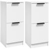 vidaXL Credenze 2 pz Bianche 30x30x70 cm in Legno Multistrato