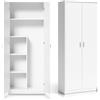 Home Collective Armadio multiuso in legno MDF con ripiani e scomparto aggiuntivo, 74 cm x 180 cm, colore: bianco