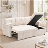 Lubvtti Divano letto 3 posti,divano angolare a L con sedute contenitore,divano 3 posti con chaise longue destra e sinistra intercambiabile,Tessuto di velluto a righe,beige