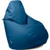 Avalon Puff pouf Poltrona Sacco per Ragazzi Bag M Mamba 68x68x107cm -190 Litri Made in Italy in Finta pelle Imbottito per Ambiente Interno ed Esterno Colore Azzurro