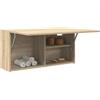 Homgoday Armadietto da bagno a parete sospeso, armadietto a parete, pensile armadietto medicinali armadietto bagno montaggio a parete, mensola a parete rovere Sonoma 80x25x40 cm pannello truciolare