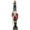 Stilè Schiaccianoci di Natale con Doni in Testa in poliresina, 51 cm di Altezza, Statuetta Nutcracker Soldier da Collezione, BURATTINO Dipinto A Mano, su Base Rettangolare, Regalo Decorazione