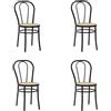 Generico Sedie Thonet Vienna Struttura in Ferro e Seduta in Finta Paglia Ideali per Cucina Bar Osteria e Ristorante Nero Lucido 4 pezzi