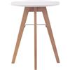 CLP Tavolo Tondo Pranzo Viktor Design Scandinavo Moderno I Tavolino Tondo in MDF E Faggio 4 Gambe Alt 75 CM, Dimensione:60 cm