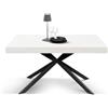 PAZZO DESIGN Tavolo Allungabile Filippo, Gambe Incrociate Family Nere, Made in Italy, Color Bianco Frassinato, 160 x 90 x 74 - Id_2273