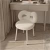 balurukt Vanity Stool - Sedia da toeletta rosa con schienale a fiocco, seduta in velluto, ideale come regalo per ragazze, sgabello da toeletta con grazioso schienale a fiocco, sedia da trucco bianca