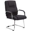 CLP Sedia Cantilever XXL Attila In Stoffa I Sedia Studio Oscillante Con Imbottitura E Comodi Braccioli Portata 180 KG, Colore:nero