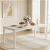 Lailang 200cm Tavolo da Pranzo, Tavolo Rettangolare, Tavolo Moderno, Tavolo da Pranzo Legno, Tavolo Ufficio Riunioni, Piano Tavolo, 200 x 70 x 75 cm, Bianco