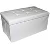 Russo Tessuti Panca Cassapanca Contenitore Baule Ecopelle Seduta Puff Arredo Salotto Divano-Bianco