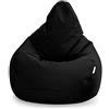 Loft 25 Sedia Gaming Bean Bag per Adulti | Seduta A Sacco per Esterni e Interni | Resistente all'Acqua Pouf | Puff Poltrona Sacco con Schienale (Bean Bag, Nero)