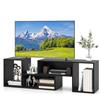 GYMAX Mobile TV Console da 32-60 Pollici Convertibile, 135 x 30 x 40 cm, Estensione e Rotazione Libera, Mobile Multimediale Porta TV, Cubi Aperti, Carico 50 kg, Soggiorno, Camera da Letto (Nero)