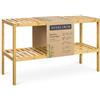 hausleben Scarpiera in bambù, 70 x 28 x 33 cm, naturale, legno, ecologico, 2 ripiani, corridoio