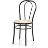 Generico Sedie Thonet Vienna Struttura in Ferro e Seduta in Finta Paglia Ideali per Cucina Bar Osteria e Ristorante Nero Lucido 1 pezzo