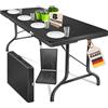 KESSER® Tavolo da buffet Tavolo pieghevole in plastica, 183x76 cm tavolo da campeggio tavolo per feste, tavolo da giardino, terrazza e balcone, per 8 persone inclusa maniglia per il trasporto