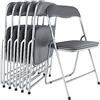 Bricozone Set da 6 Sedie Pieghevoli Slim in Metallo Imbottite Salvaspazio Portatili per Interno Esterno Ufficio Casa Campeggio Giardino Ospiti Design Moderno 44 x 44 x 78 cm Grigio