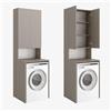 PLATAN ROOM Armadio lavatrice bagno mobile alto sovrastruttura per lavatrice e asciugatrice 210 x 65 x 50/56 cm bianco (argilla (grigio), 56 cm di profondità)