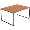 AKKE Tavolino Da Salotto Con Gambe In Metallo Piano Laminato Tavolo Rettangolare Altezza 55 cm Tavolino Da Soggiorno Stile Loft Crespo