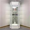 YFWOKSL Vetrina espositiva, vetrina in Vetro Alta 180 cm con luci, vetrinette angolari in Metallo per Oggetti da Collezione, mobiletto Trasparente per liquori con Illuminazione (Bianco, 180x50x50 cm