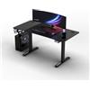 Ultradesk - Scrivania regolabile in altezza Level V2 - Scrivania elettrica per computer - 140x68 cm, per il gioco, il telelavoro - Set con tappetino per mouse XL - Nero, rosso