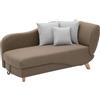 Vente-unique - Chaise longue letto con contenitore in Tessuto Marrone - Angolo a destra - PENELOPE