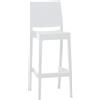 CLP Sgabello Bar Maya Impilabile in Polipropilene I Sgabello Outdoor con Schienale I Sedia Sgabello Alta in Plastica Alt. 75 CM Colore Bianco