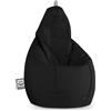 Happers Pouf Poltrona Gigante a Sacco con Imbottitura per Sedersi Grande Puff per Bambini Adulti Morbido Puffo Bean Bag Chair per Salotto Lettura Nero XXL