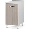 REDÒKASA Base per cucina componibile da 40 cm con anta, realizzata in legno 100% MADE IN ITALY (Bianco con anta Olmo)
