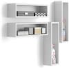 Mobili Fiver, Set di 4 Cubi da parete, Iacopo, Bianco Opaco, Nobilitato, Mensolo a Cubo da Parete Cucina e soggiorno, Made in Italy