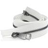 Stevenurr 5# Cerniere Colorate 30-80cm Doppi cursori Aperti Cerniera in Metallo Nero Artigianato Accessori per Cucire Abbigliamento Fai da Te, Bianco, 60cm
