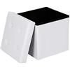 Lovely Home Pouf Contenitore Big Big Ecopelle 50x50x50 cm. (Bianco)