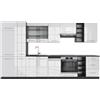 Vicco Cucina componibile Fame-Line, Bianco lucido/antracite, 355 cm senza piano di lavoro, per la composizione personalizzata con moduli di espansione opzionali