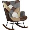 Totò Piccinni Poltrona Poltroncina a DONDOLO Multicolore Design Patchwork (Patchwork Touch, Poltrona)