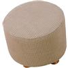 Mswborml Jacquard Fodera per Pouf Rotondo con Fondo Elastico, Copri Pouf Elasticizzato Rotondo Lavabile Copri Poggiapiedi Rotondo Fodera Elasticizzata Divano, Facile da Installare,Light Coffee