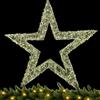 BAKAJI Stella Luminosa Natalizia 3D con Luce LED Calda, Decorazione Addobbo Natalizio da Appendere, Ornamento Ghirlanda per Decorazioni Interne, Negozi, Casa, Vetrine (70 cm)