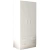 milani home - armadio due ante di design spazioso in legno moderno 180x52x80 h