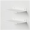 Steelnovo | Ortis, Coppia di Mensole da Bagno in Metallo Verniciato, 2 Mensole da Parete Portaoggetti, 20x3x14 cm, Colore Bianco, Design Moderno e Minimal, Porta Accessori, Made in Italy