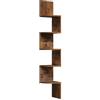 WOLTU Mensola Angolare da Muro Zigzag, Libreria da Parete con 5 Ripiani, Scaffale a Muro per Camera da Letto, Soggiorno, Cucina, Studio, Mensola Marrone in Legno, RG9313vbn2