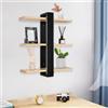 OHMG -3 livelli grande mensola da parete lunga in legno, scaffale galleggiante regolabile, supporto organizzatore appeso e decorazione per casa, cucina, soggiorno, bagno, ufficio, camera da letto